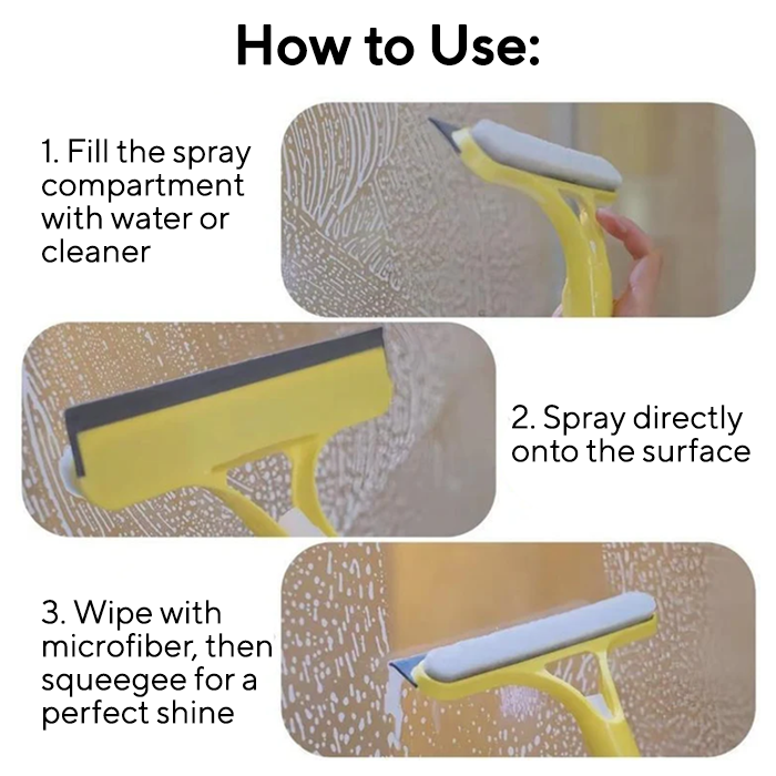3-in-1 Glass Cleaning Squeegee